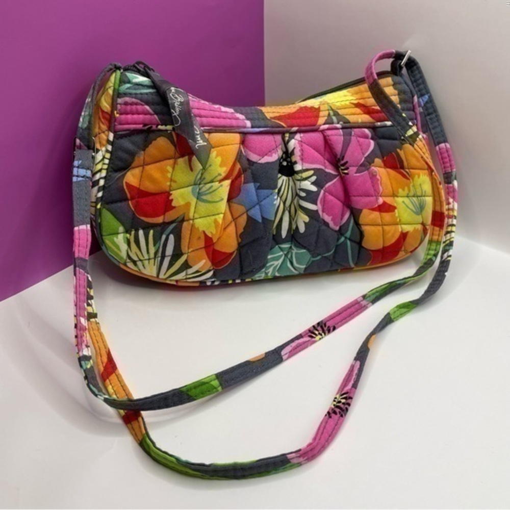 Vera Bradley 🩷 Summer Small Adjustable Crossbody Floral Bright Fabric Purse Bag